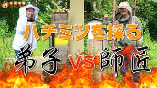 【師匠vs弟子】どちらが速く採れる！？ハチミツ採取で師匠に挑んでみた！